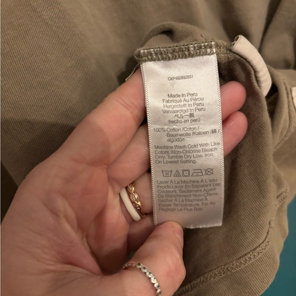 Madewell Men's Casual Tan Army Green T-Shirt W/ Pocket Size Small - Picture 4 of 5